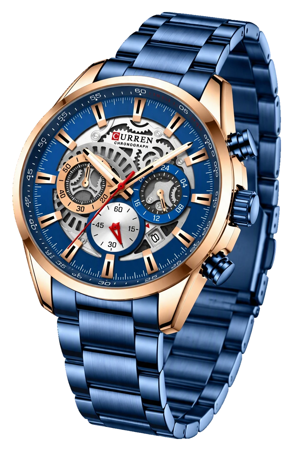 Blue Skeleton Chronograph Steel — view 2