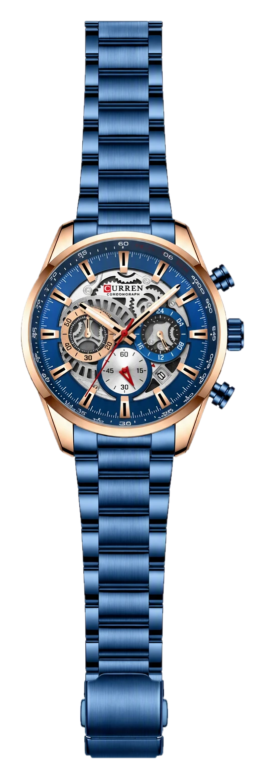 Blue Skeleton Chronograph Steel — view 1