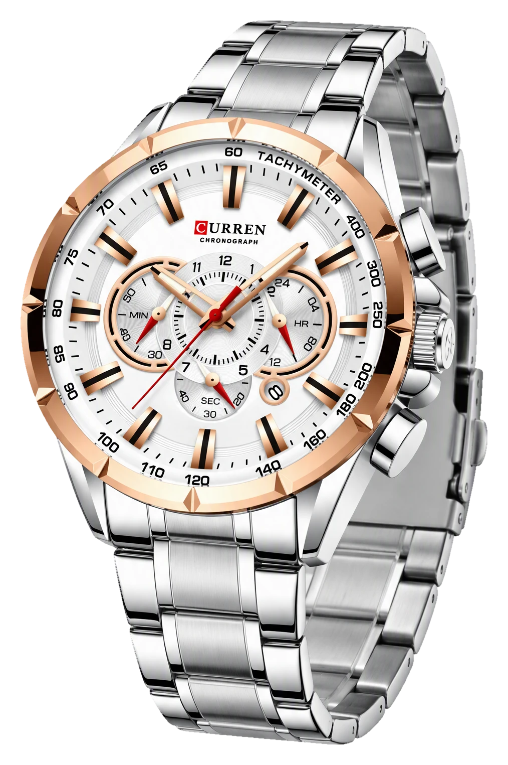 Ivory Rose Bezel Chronograph Steel — view 2