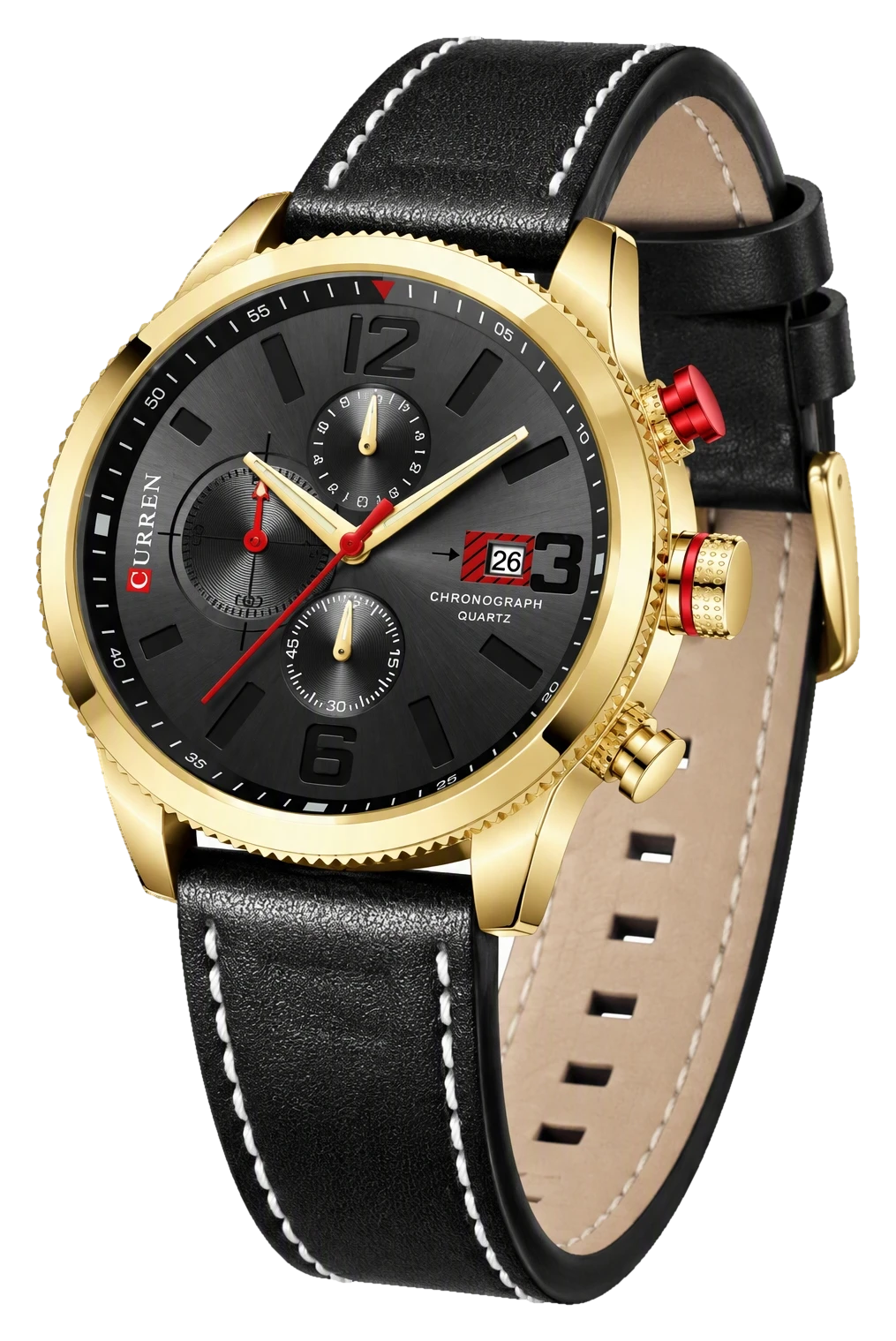 Black Gold Date Chronograph Leather — view 2